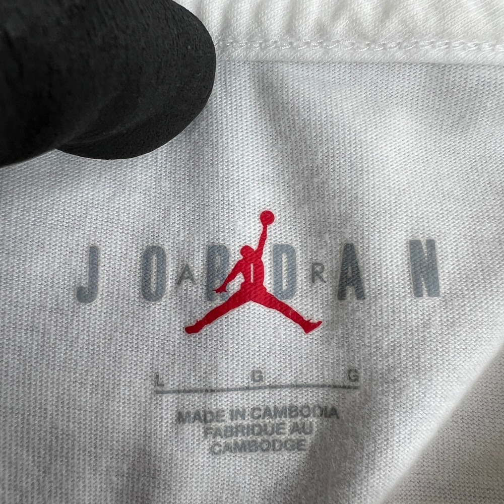 Jordan Jumpman 23 Graphic T-Shirt L White Men Basketball Streetwear Tee 2 Sided - Picture 3 of 8